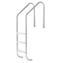 VEVOR Escalera para Piscina, 3 Escalones con Pasamanos Dobles y Escalones Resistentes Antideslizantes, Carga de Acero Inoxidable de 120 kg, Interiores y Exteriores, 655 x 600 x 1580 mm, Plata