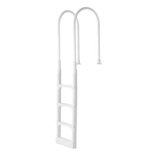 VEVOR Escalera para Piscina, 4 Escalones con Pasamanos Dobles, para Piscinas Enterradas y Elevadas de Superficie de Cubierta en Interiores y Exteriores, Carga de 136 kg, 540 x 500 x 2110 mm, Blanco