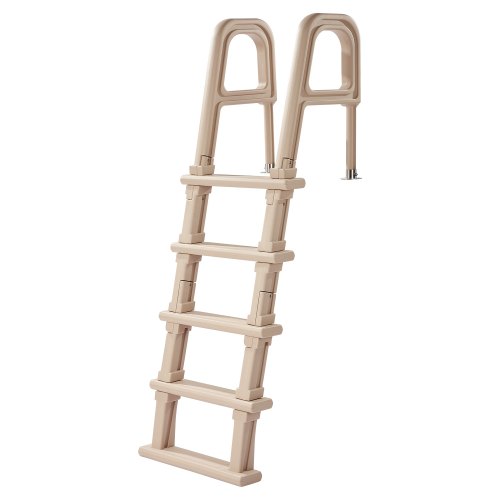 VEVOR Escalera para Piscina, Escalera Inclinada de 5 Escalones con Pasamanos Dobles, Escalón Resistente Antideslizante, Carga de 136 kg, en Interiores y Exteriores, Gris Topo, 810 x 605 x 1790 mm