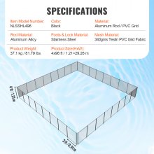 VEVOR Valla para Piscina, Barrera para Piscina Enterrada 1,21x29,26 m Valla de Seguridad Plegable Desmontable Varilla de Aluminio Tejido de Malla de PVC Teslin 340 g/m² para Protección Niños Mascotas