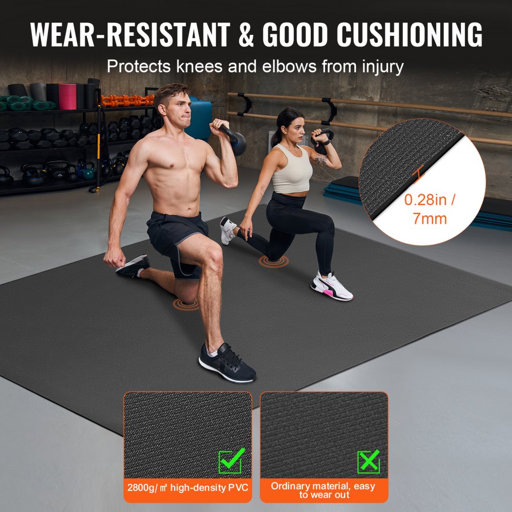 VEVOR Esterilla de Yoga Antideslizante de Alta Densidad para Hombres y Mujeres Estera de Fitness y Ejercicio con Bolsa y Correa de Transporte para Yoga en Casa, Pilates y Entrenamiento, 2120x1530 mm