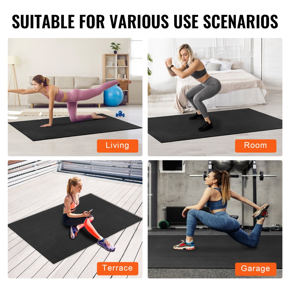 VEVOR Esterilla de Yoga Antideslizante de Alta Densidad para Hombres y Mujeres Estera de Fitness y Ejercicio con Bolsa y Correa de Transporte para Yoga en Casa, Pilates y Entrenamiento, 2120x1530 mm