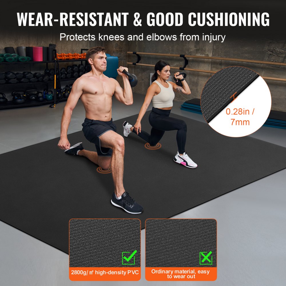 VEVOR Esterilla de Yoga Antideslizante de Alta Densidad para Hombres y Mujeres Estera de Fitness y Ejercicio con Bolsa y Correa de Transporte para Yoga en Casa, Pilates y Entrenamiento, 2750x1830 mm