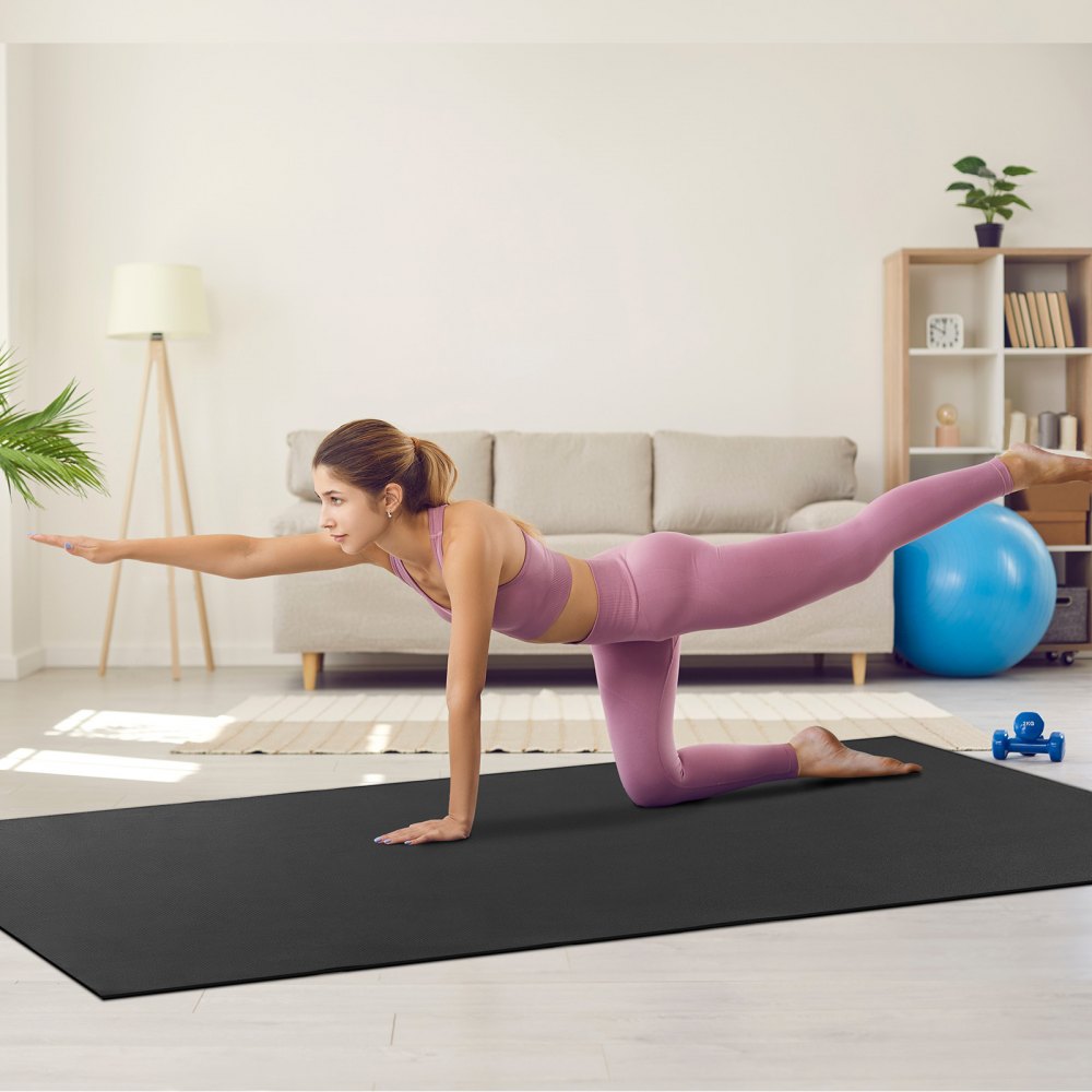 VEVOR Esterilla de Yoga Antideslizante de Alta Densidad para Hombres y Mujeres Estera de Fitness y Ejercicio con Bolsa y Correa de Transporte para Yoga en Casa, Pilates y Entrenamiento, 2750x1830 mm