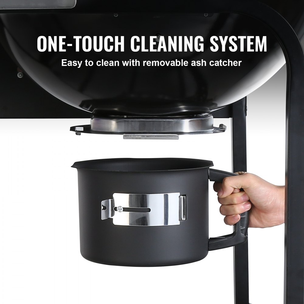 VEVOR Parrilla de Carbón Portátil de 21" Parrillas de Gas Propano con Cubierta y Carro Parrilla de Barbacoa de Hierro Ahumador Independiente para Cocinar al Aire Libre, Camping, Picnic, Patio, Negro