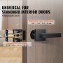 Manija de puerta de palanca de entrada VEVOR negra que se adapta a puertas interiores estándar, pestillo ajustable, 1-3/8&quot; a 1-3/4&quot;.