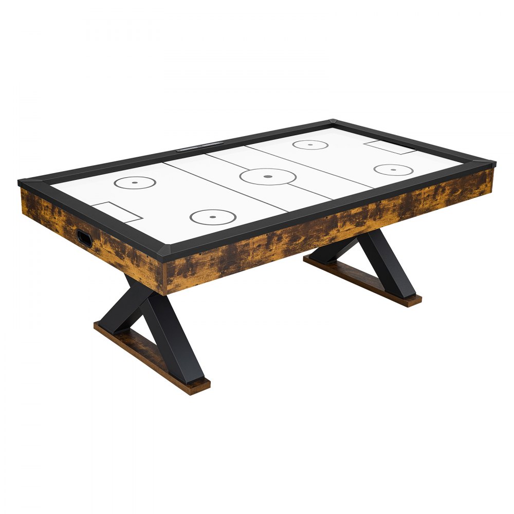 VEVOR Mesa de Hockey de Aire con Marcador Electrónico, Patas Estables en Forma de X, Esquinas Reforzadas con Esmero, con Empujadores y Discos, para Sala de Juegos Familiar, 213,5 x 122 x 80 cm