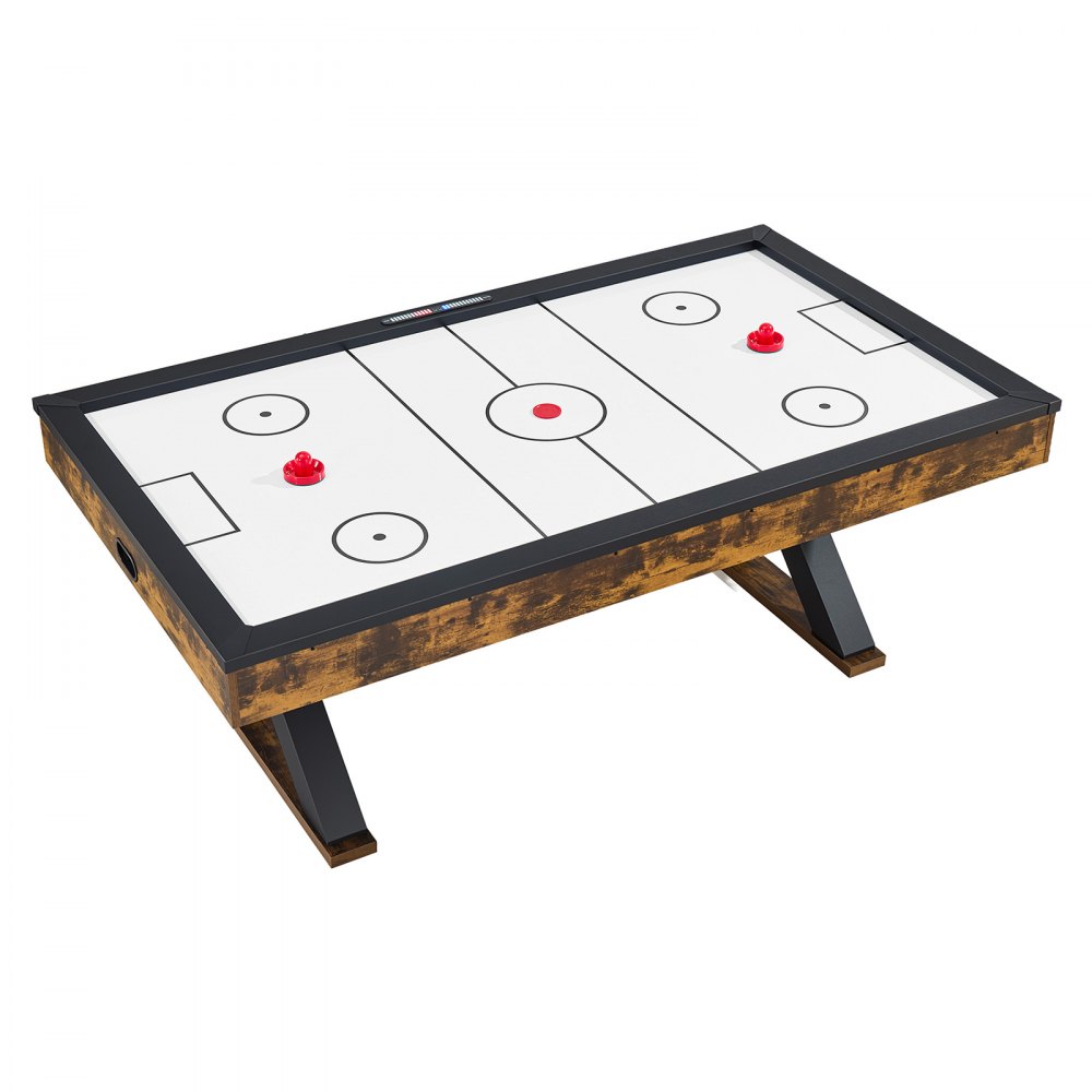VEVOR Mesa de Hockey de Aire con Marcador Electrónico, Patas Estables en Forma de X, Esquinas Reforzadas con Esmero, con Empujadores y Discos, para Sala de Juegos Familiar, 213,5 x 122 x 80 cm