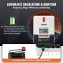 VEVOR Controlador de Carga Solar MPPT 12 V/24 V Auto CC Regulador de Carga del Panel Solar 20A Módulo Bluetooth 98% de Eficiencia de Carga para Baterías Selladas AGM, gel, Inundadas y de Litio