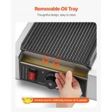 VEVOR Parrilla de Prensa para Panini 22 x 23 cm Parrilla de Contacto Eléctrica