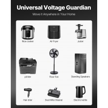 VEVOR Transformador Convertidor de Voltaje Sube/Baja 220-110V/110-220V Convertidor 2000 VA CE con 2 Enchufes NEMA 5-15R de 3 Pines EE.UU., 2 Enchufes Shucko Europeos, 1 Conector USB, 1 Conector Tipo-C