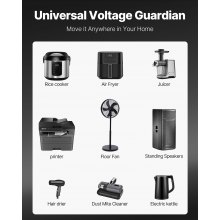 VEVOR Transformador Convertidor de Voltaje Sube/Baja 220-110V/110-220V Transformador de Potencia 5000VA CE con 3 Enchufes NEMA 5-15R EE.UU. 3 Pines 3 Enchufes Shucko UE 1 Puerto USB 5V 1 Toma Tipo-C