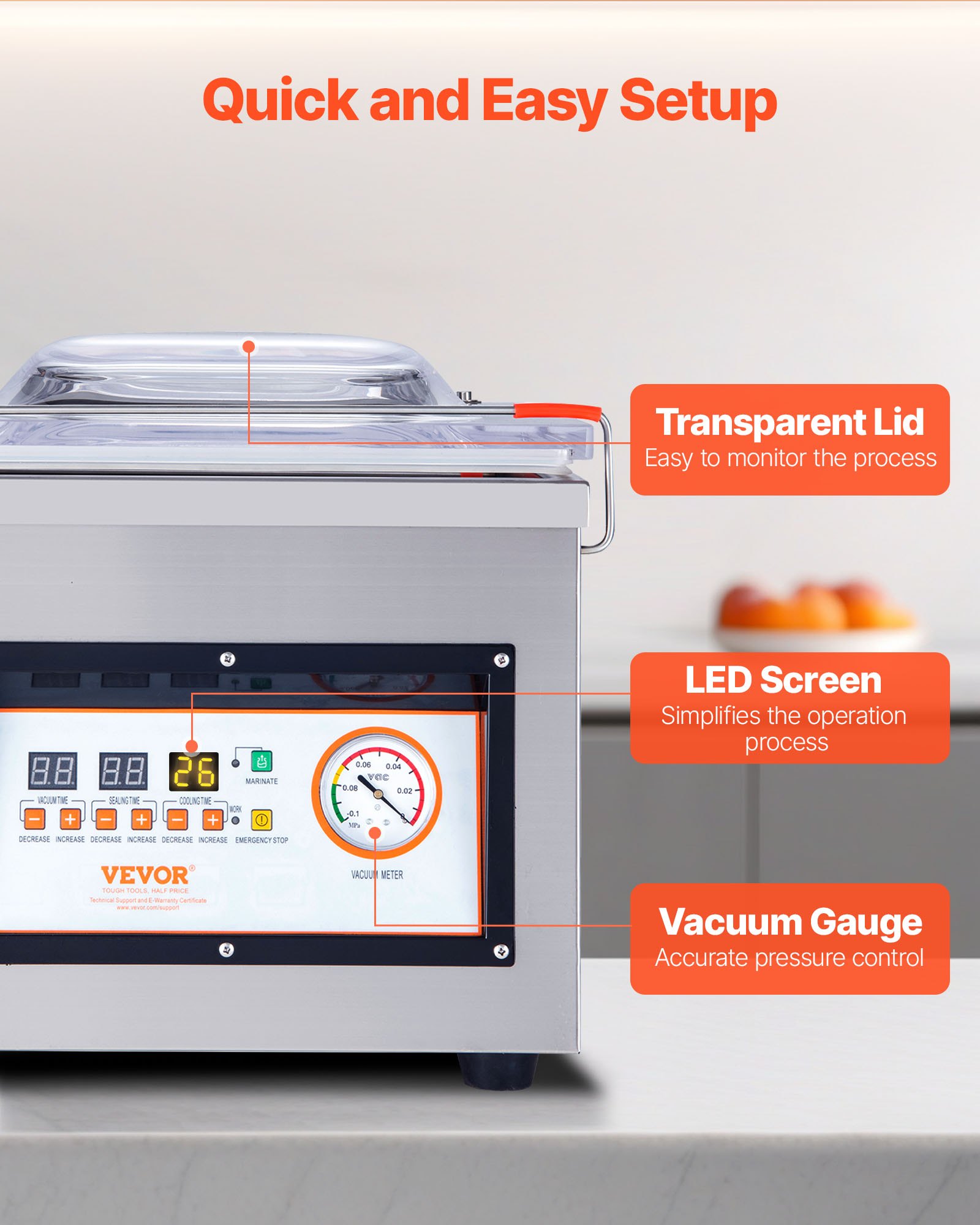 Envasadora al Vacío Automático para Alimentos DZ-260C Envasadora al Vacío 220 V