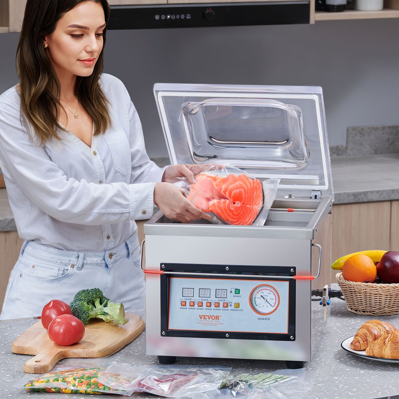 Envasadora al Vacío Automático para Alimentos DZ-260C Envasadora al Vacío 220 V
