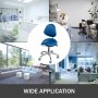 Silla Taburete Ergonómico Ajustable en Forma de Concha Azul Giratoria con Ruedas y Respaldo de PU para Médicos Salón de SPA de Masaje Dentista