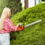 VEVOR Cortasetos Eléctrico, 1200 RPM Cortasetos Inalámbrico con Cuchilla de Doble Acción de 510 mm y Diseño Seguro, Batería de 20 V 2 A, para Ramas Bajas, Jardinería, Cuidado del Césped del Patio