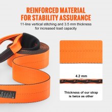 VEVOR Correa de remolque de 101,6 mm x 9,1 m, Resistencia a la Rotura de 21092kg, Correa de Bucle Triplemente Reforzada con Fundas Protectoras y Bolsa de Almacenamiento para Recuperación Todoterreno