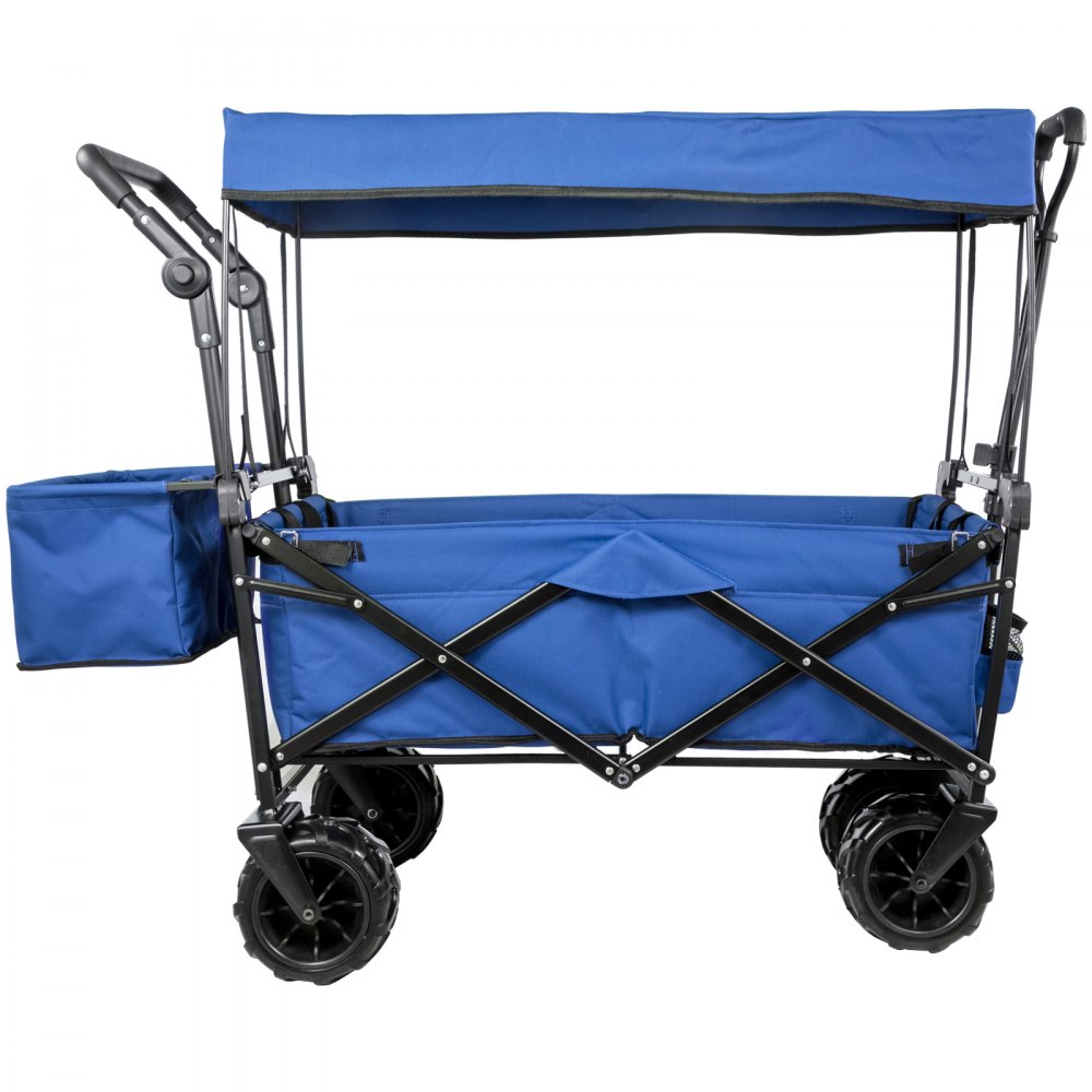 Carro Carpa Plegable Con Toldo Extraíble, Carro De Abarrotes Azul De Camping