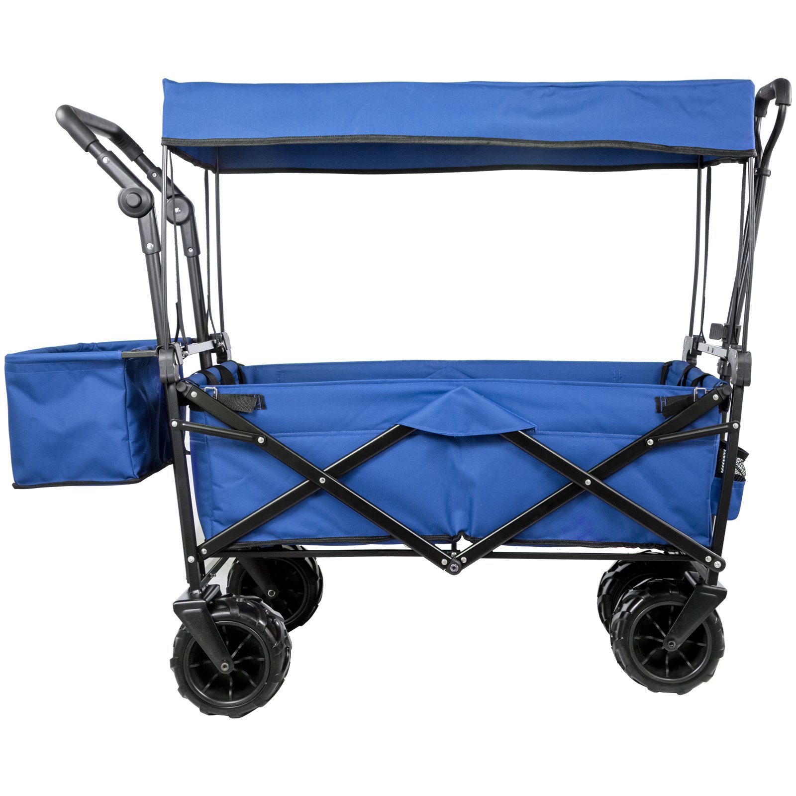 Carro Carpa Plegable Con Toldo Extraíble, Carro De Abarrotes Azul De Camping