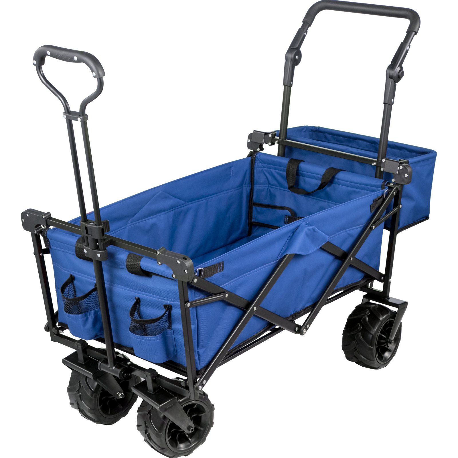 Carro Carpa Plegable Con Toldo Extraíble, Carro De Abarrotes Azul De Camping