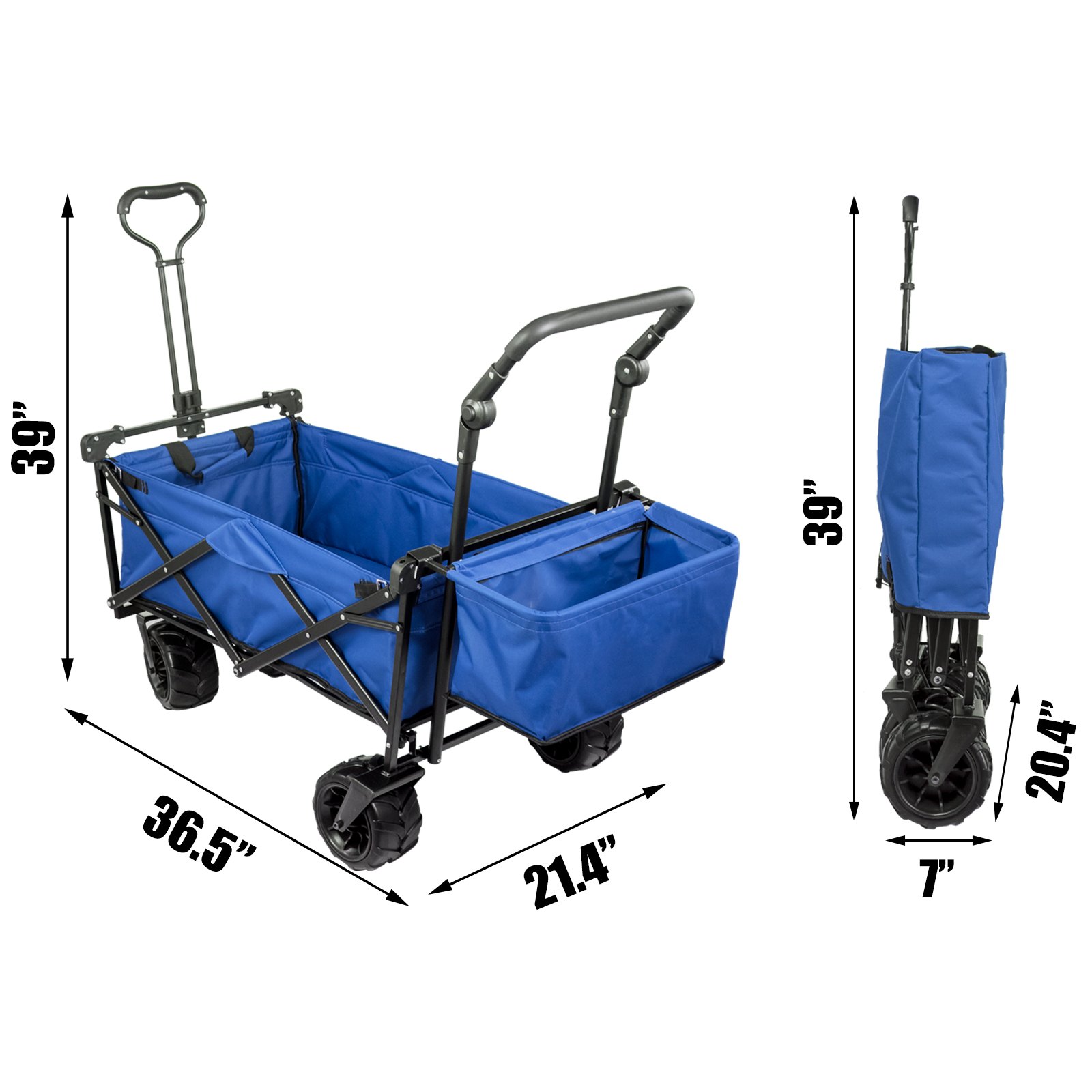 Carro Carpa Plegable Con Toldo Extraíble, Carro De Abarrotes Azul De Camping