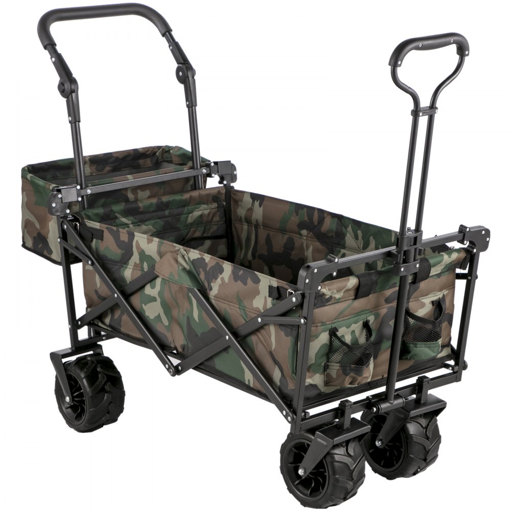 Carro De Vagón Plegable Camuflaje Plegable Acero, Con Toldo Extraíble De Camping