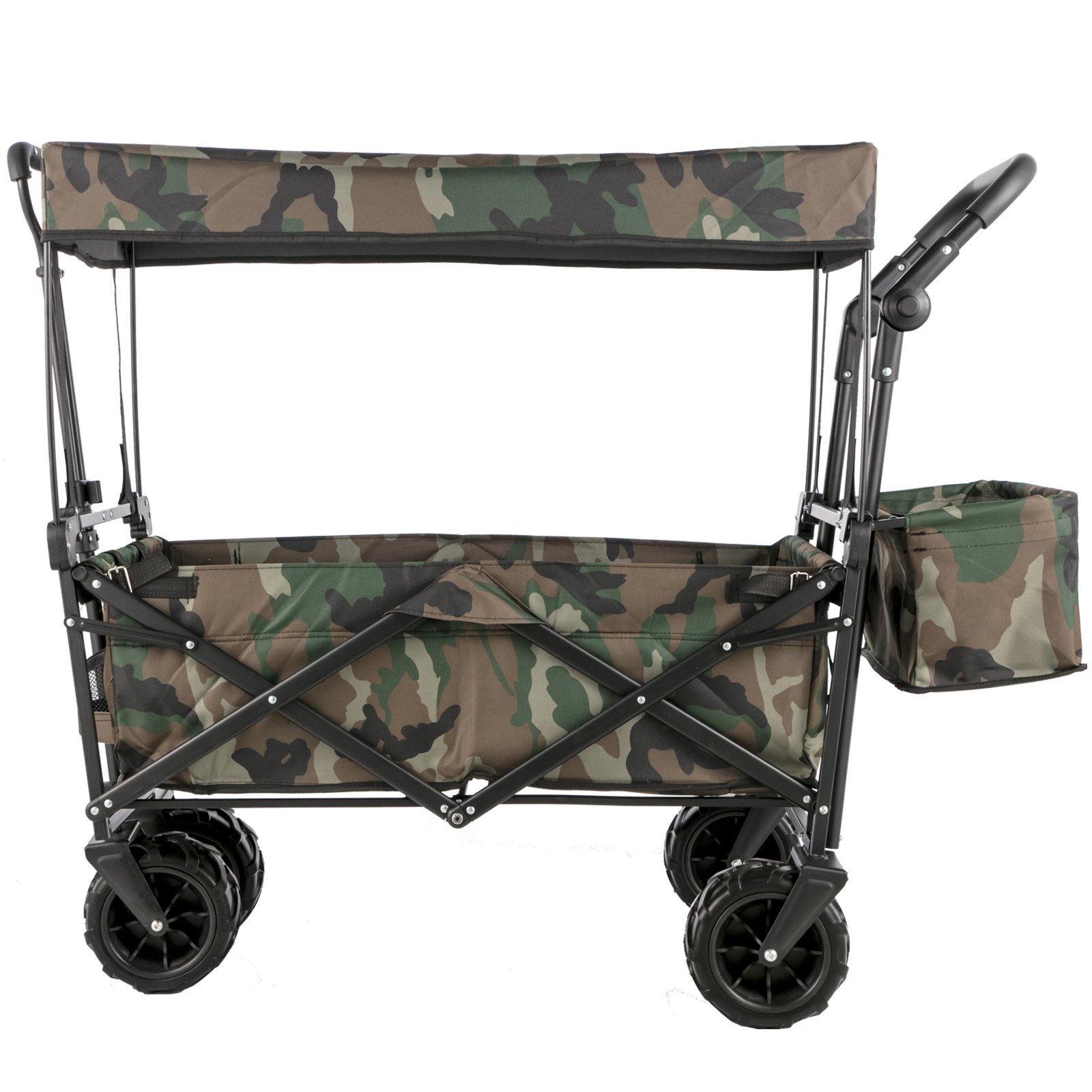 Carro De Vagón Plegable Camuflaje Plegable Acero, Con Toldo Extraíble De Camping