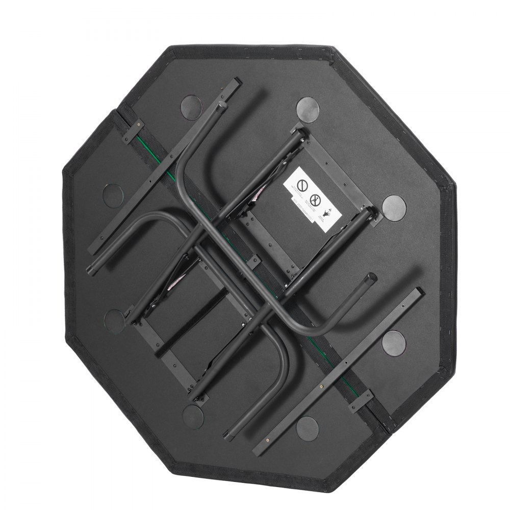 VEVOR Mesa de Póker Plegable, Mesa de Casino Plegable para Ocho Jugadores con Rieles Acolchados y Portavasos, con Patas de Fieltro y Metal, para Texas Hold'em y Blackjack, 1260 x 1260 x 750 mm