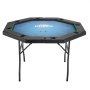 VEVOR Foldable Poker Table, 8 Player 1220 mm Folding Casino Leisure Table with Padded Rails & Cup Holders, Octagonal Portable Game Tables with Felt & Metal Legs, for Texas Hold'em Game and Blackjack