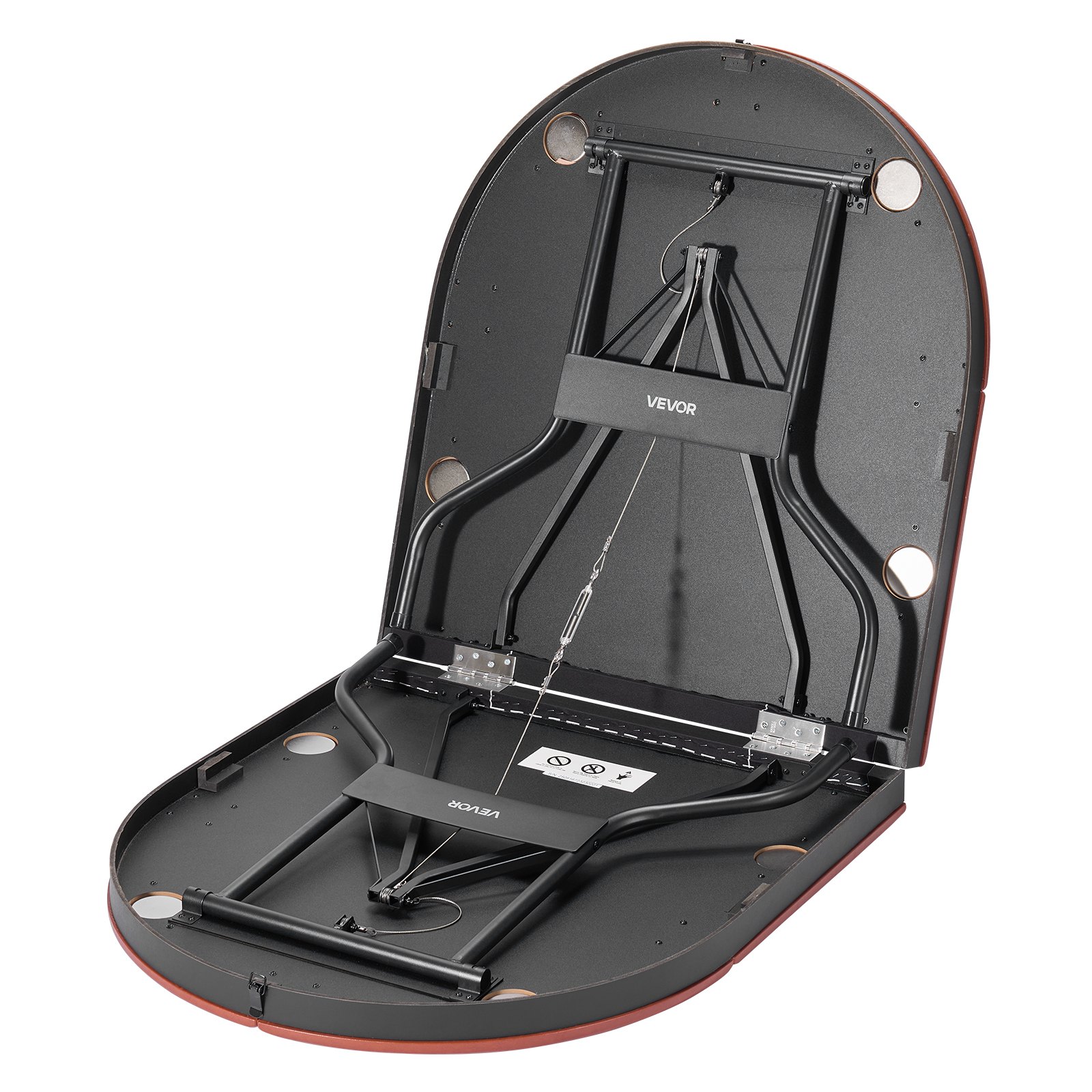 VEVOR Mesa de Póker Plegable de Casino, para 8 Jugadores con Rieles Acolchados y Portavasos, Portátiles Ovaladas, con Patas de Fieltro y Metal, para Texas Hold'em y Blackjack, 1830 x 820 x 720 mm