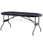VEVOR Mesa de póquer plegable de 183 cm para 8 jugadores Mesa de casino Texas Holdem Blackjack con rieles acolchados y portavasos de acero inoxidable Mesa de juego de cartas Juego de mesa