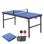 VEVOR Mesa de Ping-pong para Juego de Tenis de Mesa 1526x665x718 mm Mesa de Ping-pong de MDF Plegable Portátil para Interiores con Red, 2 Paletas, 3 Pelotas, Bolsa de Transporte, Asa