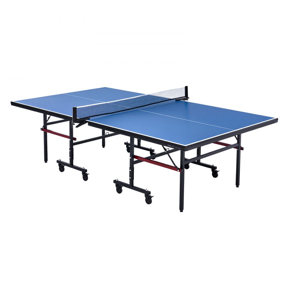 VEVOR Mesa de Ping-pong para Juego de Tenis de Mesa 2740x1525x760 mm Mesa de Ping-pong de MDF Plegable Portátil para Interiores con Red de Liberación Rápida y Ruedas de Bloqueo Tapas de 18 mm