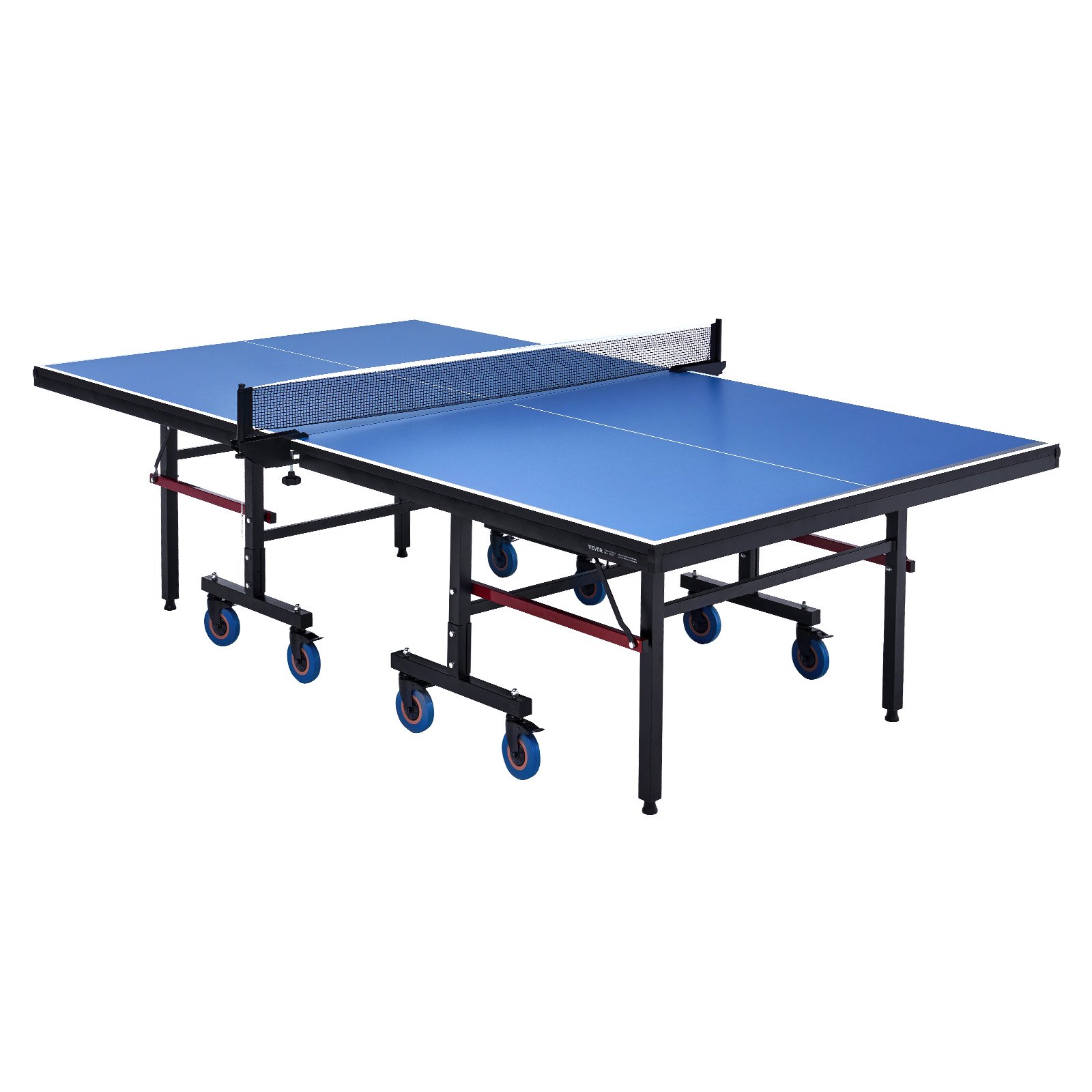 VEVOR Mesa de Ping-pong para Juego de Tenis de Mesa 2740x1525x760 mm Mesa de Ping-pong de MDF Plegable Portátil para Interiores con Red de Liberación Rápida y Ruedas de Bloqueo Tapas de 25 mm