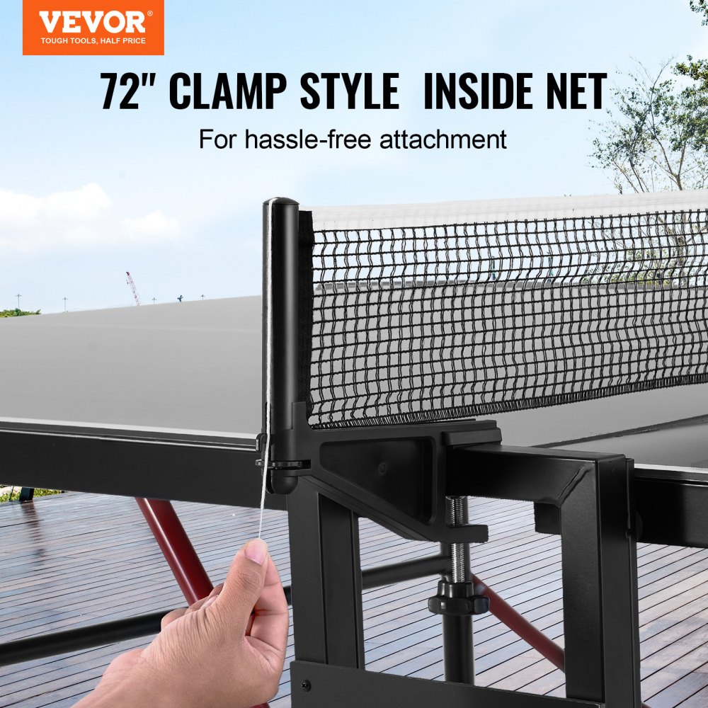 VEVOR Mesa de Ping-pong para Juego de Tenis de Mesa 274x152,5x76 cm Mesa de Tenis de Mesa de Aluminio Plegable portátil para Todo Clima con Red de Liberación Rápida y Ruedas de Bloqueo