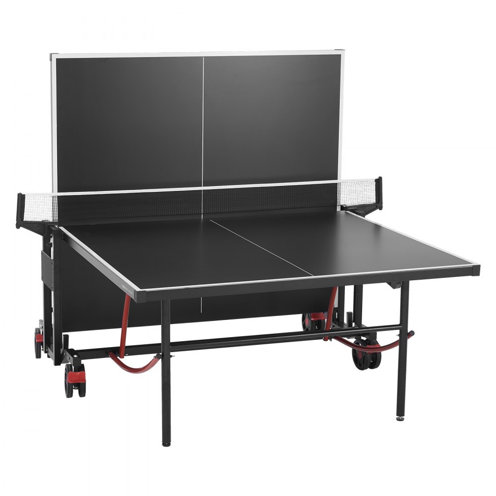 VEVOR Mesa de Ping-pong para Juego de Tenis de Mesa 274x152,5x76 cm Mesa de Tenis de Mesa de Aluminio Plegable portátil para Todo Clima con Red de Liberación Rápida y Ruedas de Bloqueo