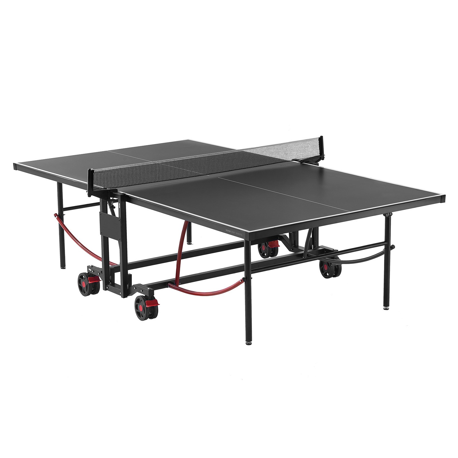 VEVOR Mesa de Ping-pong para Juego de Tenis de Mesa 274x152,5x76 cm Mesa de Tenis de Mesa de Aluminio Plegable portátil para Todo Clima con Red de Liberación Rápida y Ruedas de Bloqueo