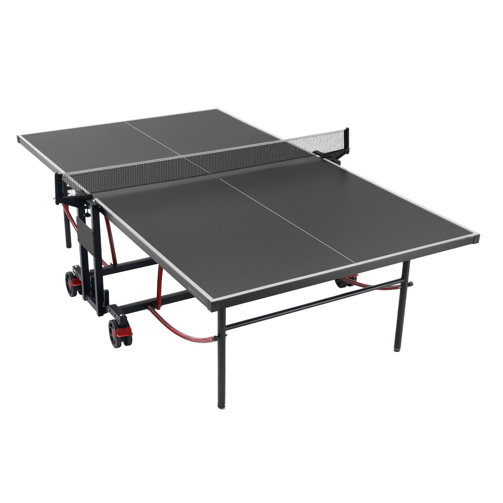VEVOR Mesa de Ping-pong para Juego de Tenis de Mesa 274x152,5x76 cm Mesa de Tenis de Mesa de Aluminio Plegable portátil para Todo Clima con Red de Liberación Rápida y Ruedas de Bloqueo