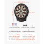 VEVOR Diana Electrónica 393 mm, con 43 Juegos y más de 320 Variaciones para hasta 8 Jugadores, 6 Dardos con Plumas y 50 Puntas de Repuesto, Marcador LCD a Color, para Divertirse en Casa y Fiestas