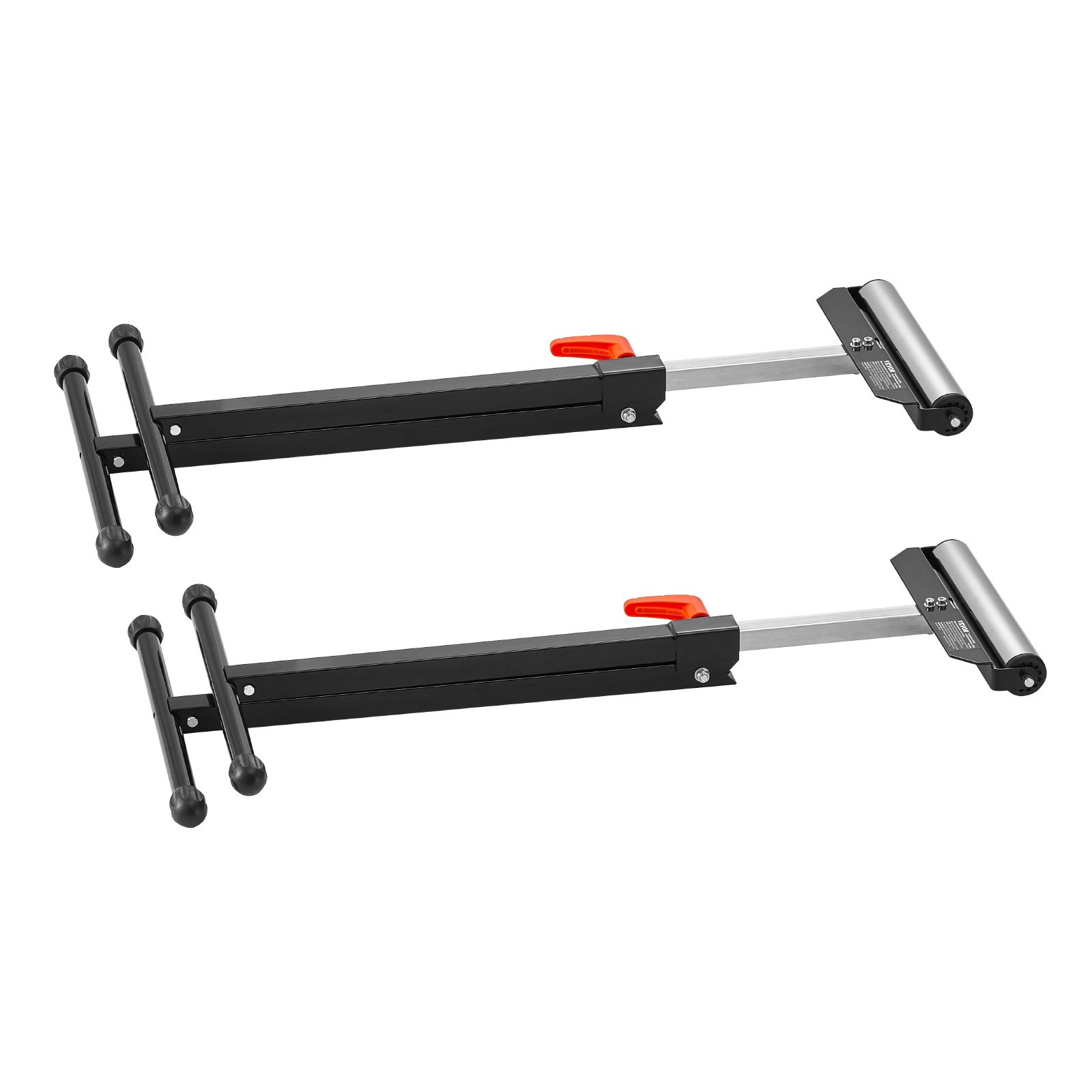 VEVOR 2 PCS Soporte con Rodillos Carga de 61kg, Altura Ajustable 680-1079,5mm con Cabezal de Rodillo de Acero Pulido de 292,1mm para Soporte de Extensión para Carpintería con Salida de Sierra de Mesa