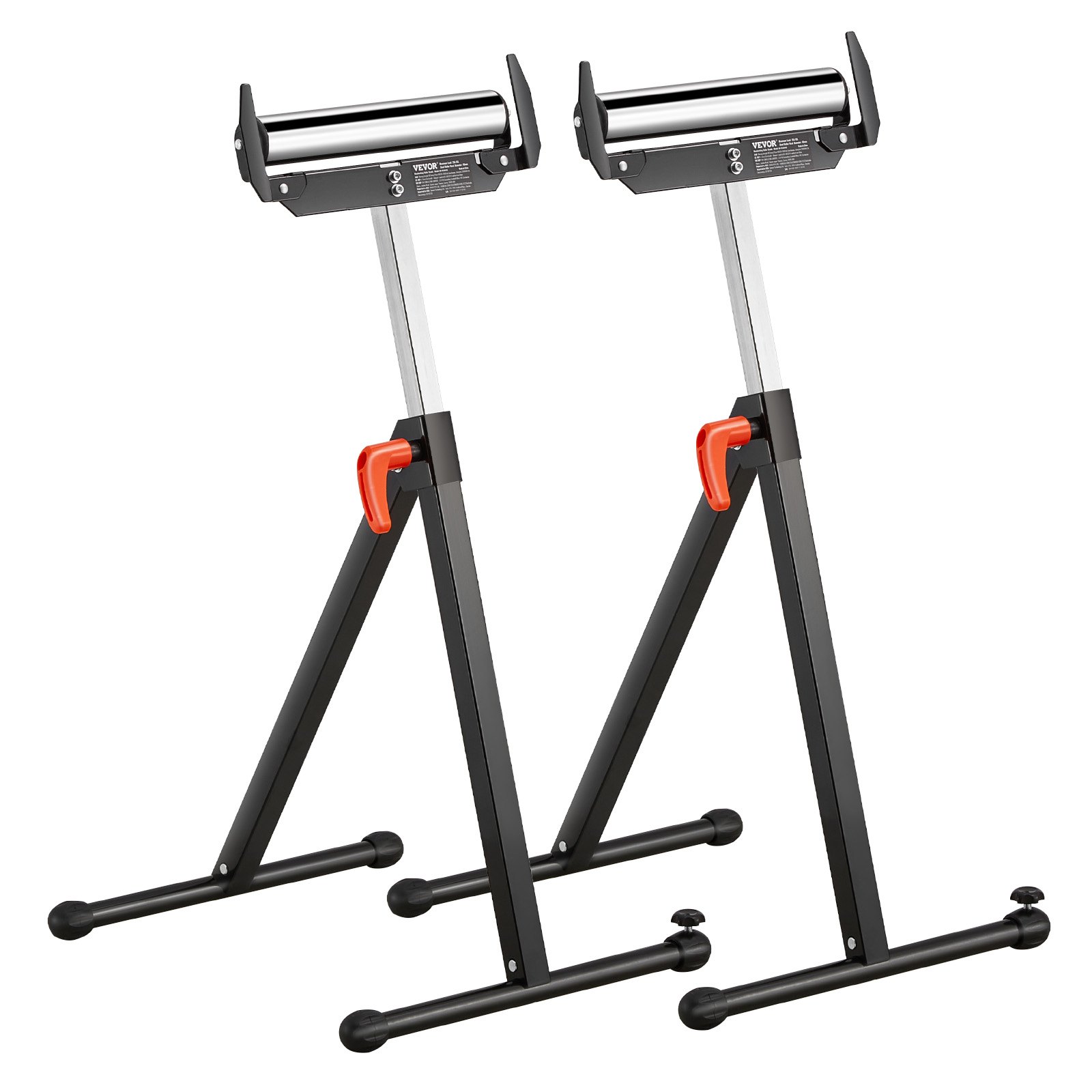 VEVOR 2 PCS Soporte con Rodillos, Carga de 113 kg Altura Ajustable 685,8-1092,2 mm con Cabezal de Rodillo de Acero Pulido, para Soporte de Extensión para Carpintería con Salida de Sierra de Mesa