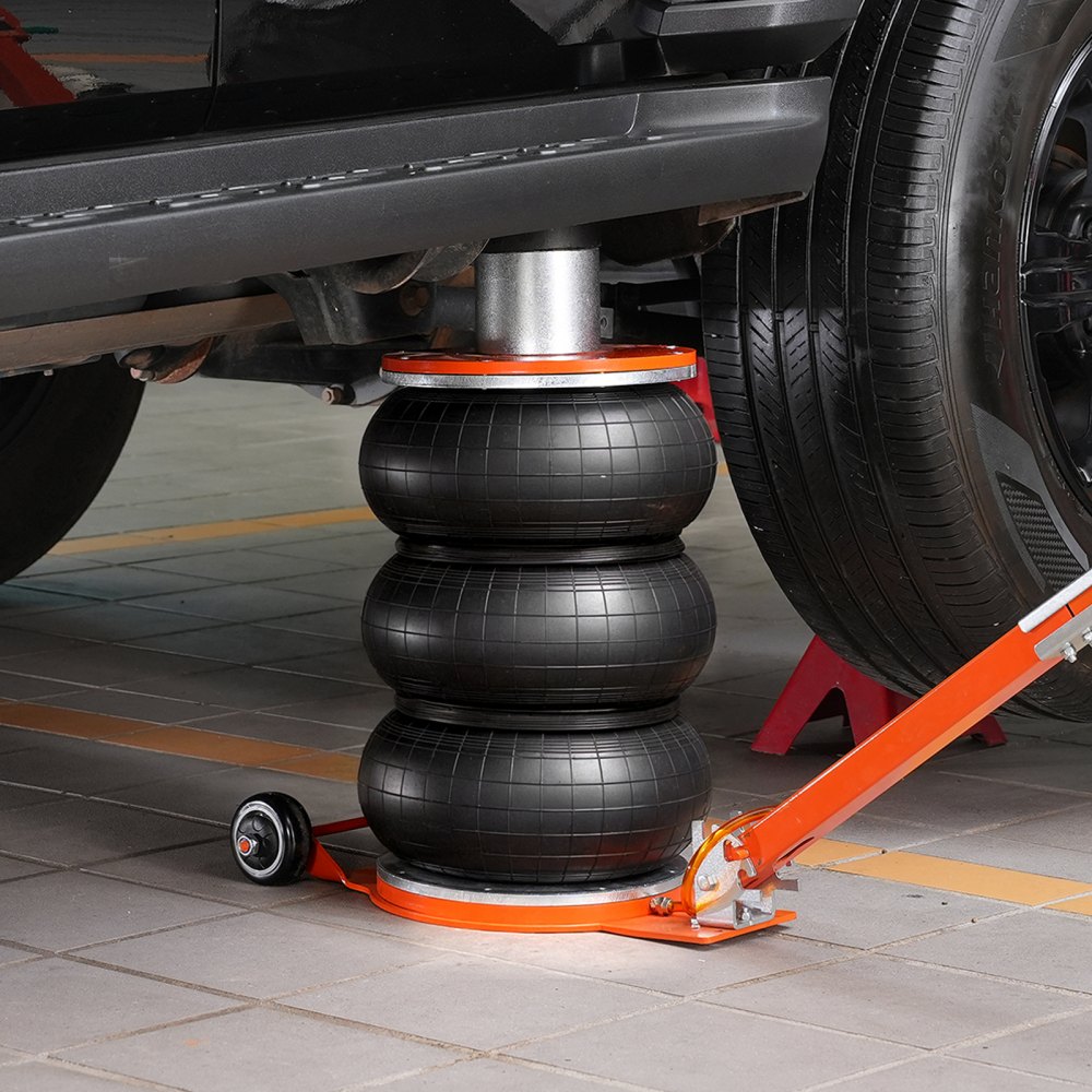 VEVOR pneumatic car jack, adjustable 5-ton air jack with raised column, easy-to-lift and space-saving jack with thick rubber pad and long handle, for sedan, SUV, and pickup truck