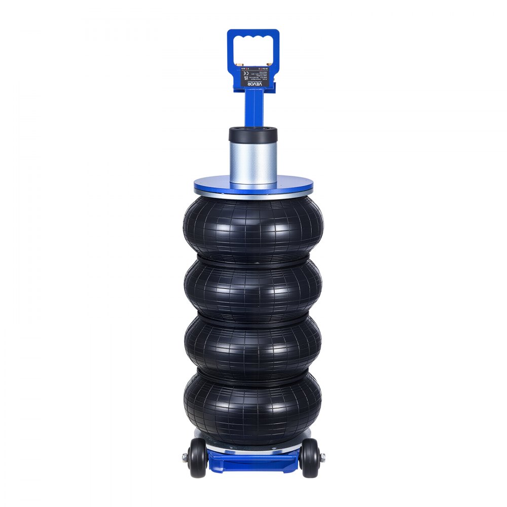 VEVOR Gato Neumático para Coches 6 T, 4 Capas con Columna Elevada, Manivela Ajustable y Almohadilla de Goma Gruesa, Elevación 170 a 583 mm, para Coches, SUV y Camionetas, 1220 x 325 x 170–583 mm