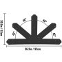 VEVOR Placa de Conexión de Vigas 920 x 520 mm Placa de aguilón 12:12 Gable Plate Bracket 29 Orificios Soporte de Placa a Dos Aguas Negro Conector Metálico para Madera Acero Inoxidable Pérgola Madera