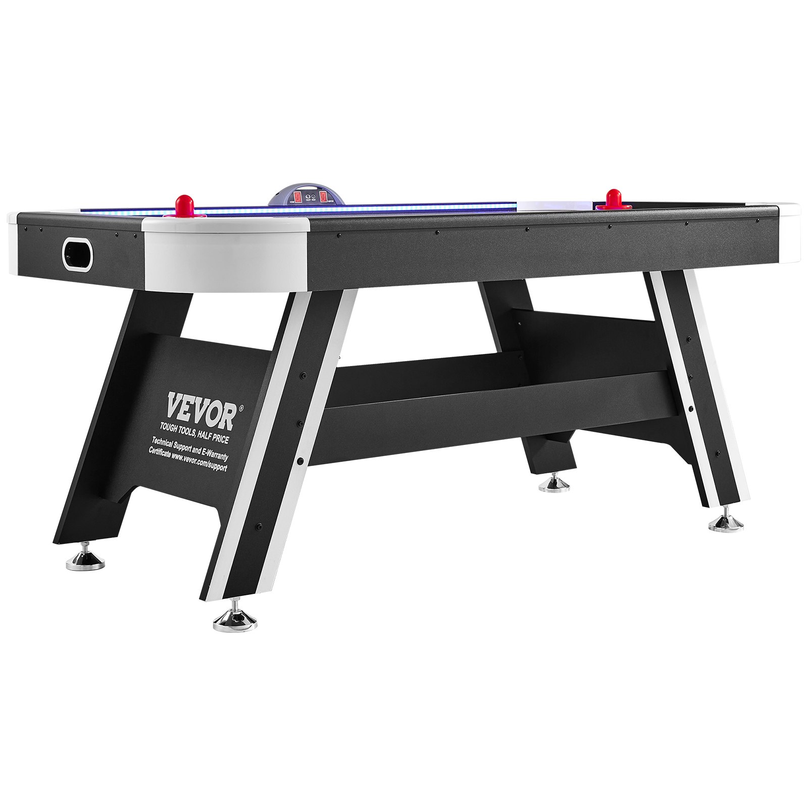 VEVOR Mesa de Hockey de Aire para Niños y Adultos Juego Air Hockey Mesa Marcador Electrónico Luces LED con 2 Discos y 2 Empujadores Juego de Hockey para Sala de Juegos, Hogar, 183x102x81,2 cm