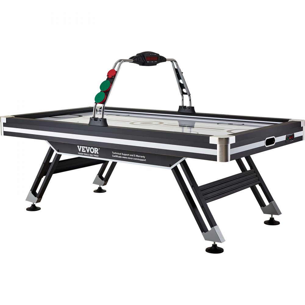 VEVOR Mesa de Hockey de Aire para Niños y Adultos Juego Air Hockey Mesa Marcador Electrónico Luces LED con 2 Discos y 2 Empujadores Juego de Hockey para Sala de Juegos, Hogar, 226,3x125x82 cm