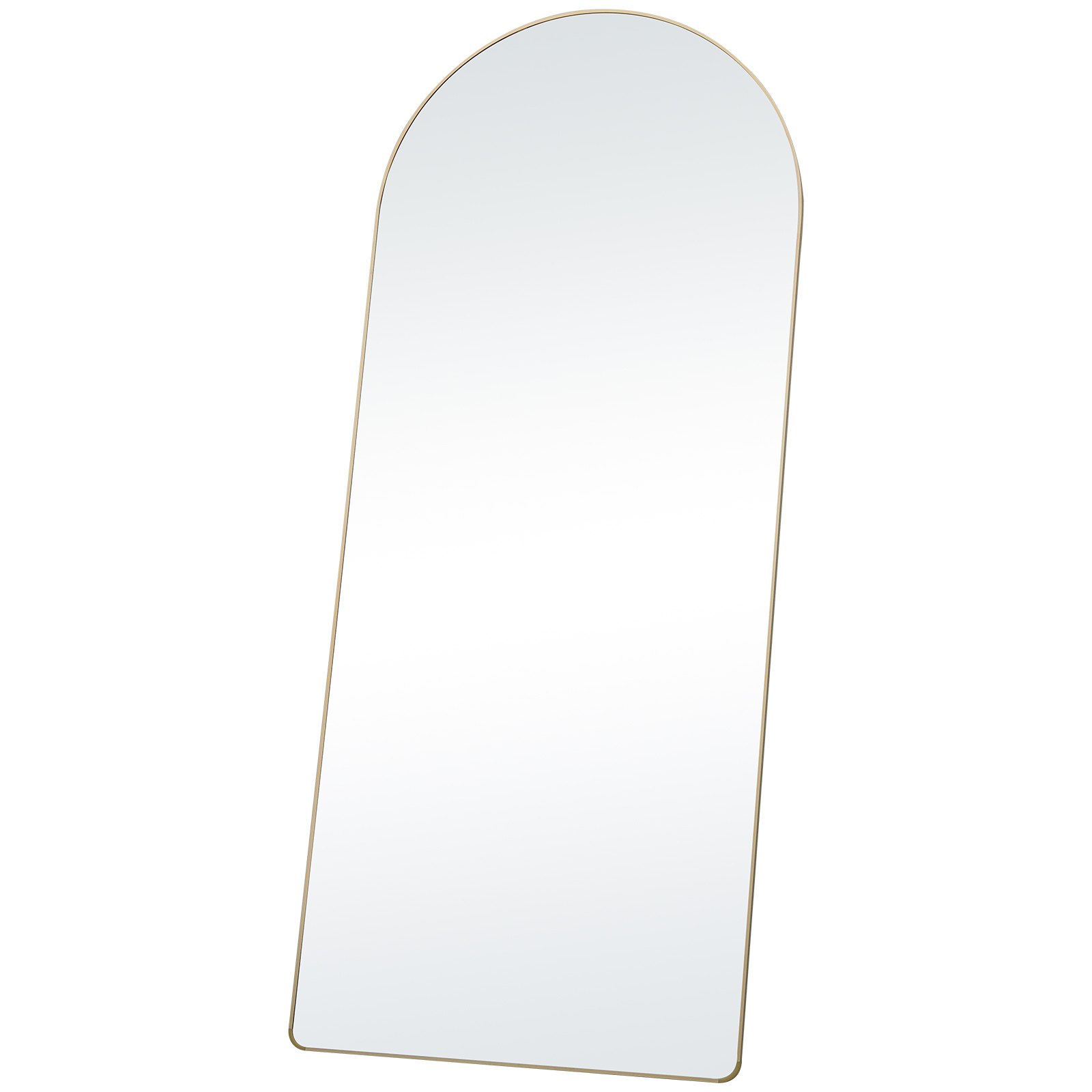 VEVOR Espejo arqueado de longitud completa, 71 x 30 pulgadas, gran espejo de suelo inclinado para colgar en la pared con soporte, marco de aleación de aluminio, espejo de tocador de cuerpo completo para sala de estar, dormitorio, negro