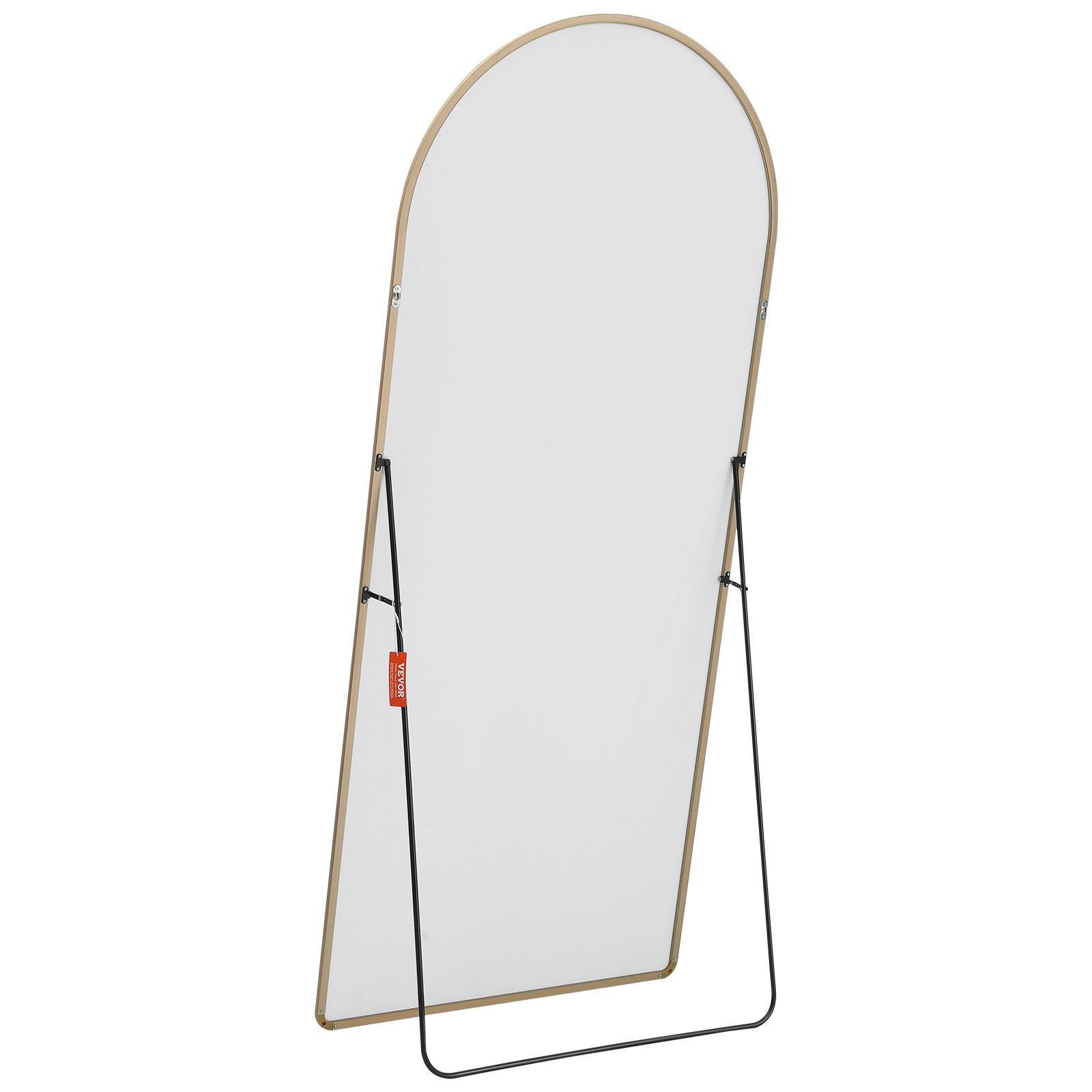 VEVOR Espejo arqueado de longitud completa, 71 x 30 pulgadas, gran espejo de suelo inclinado para colgar en la pared con soporte, marco de aleación de aluminio, espejo de tocador de cuerpo completo para sala de estar, dormitorio, negro