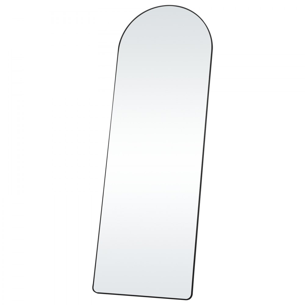 VEVOR Curved Full-Length Mirror, 1650 x 558 mm, Standing Mirror with Stand, Freestanding or Wall Mounted, Aluminum Alloy Frame, Full-Length Dressing Mirror for Living Room and Bedroom