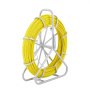 VEVOR Fiberglass Cable Pulling Aid, 200 m, 6.35 mm, Fishtape Wire Puller, Cable Pulling Rod with Steel Roller Stand, 3 Pulling Heads, Fishing Tools for Walls and Electrical Wires, Non-Conductive